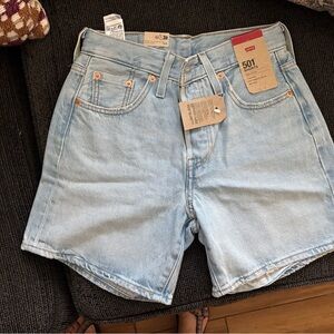 Levi's Light Blue Denim Shorts with Signature Patch